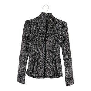 Lululemon Women's Define Jacket Knotted Jacquard Black White Size 4 New Zip Up